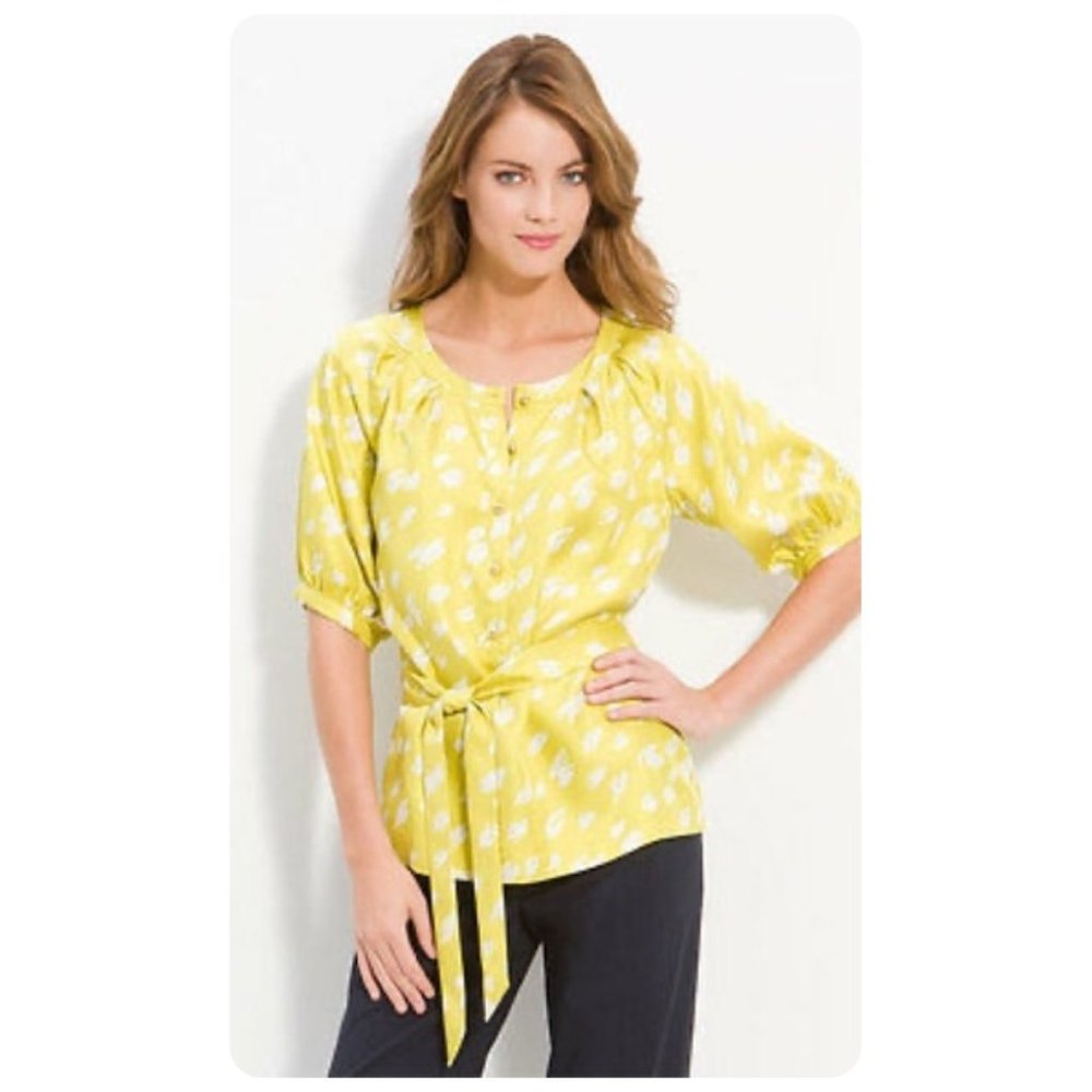 Kate Spade Sierra Silk Top w/ Belt Tie sz S